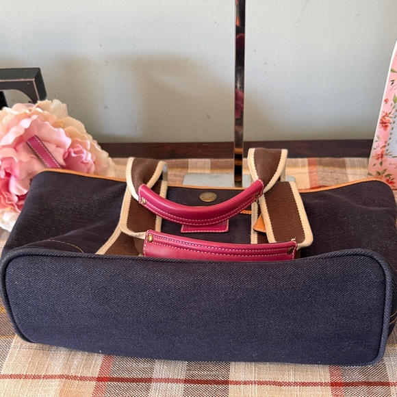 Coach Denim Weekender Tote with Pink and Brown Accents - EUC - Picture 5 of 13